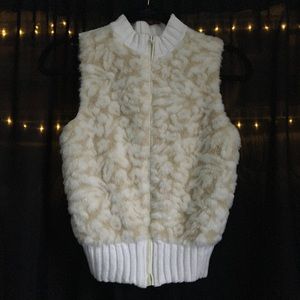 White Faux-Fur Vest